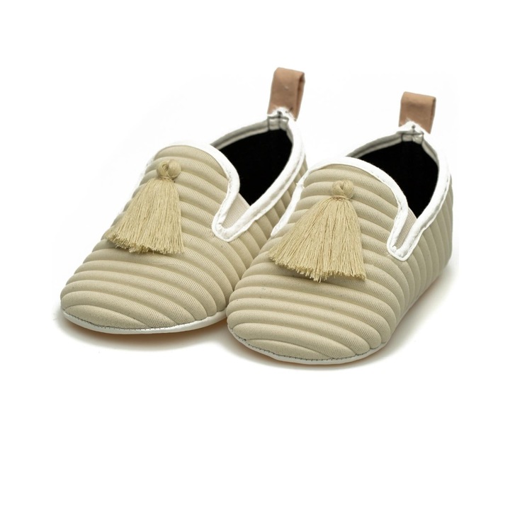 Botosei, Funny Baby, baieti, material textil, cu scai, 1297, Crem