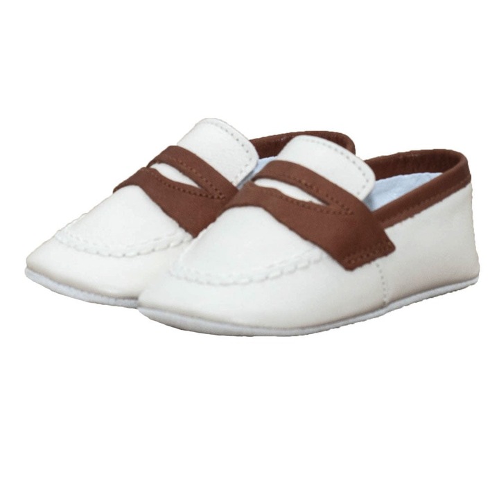 Botosei, Funny Baby, baieti, piele naturala, 4004, Alb