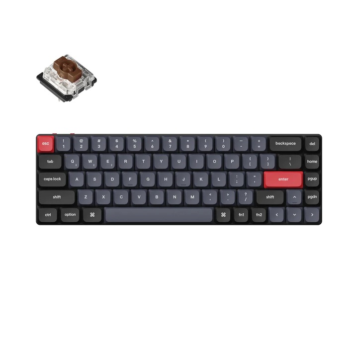 Клавиатура Геймърска Механична клавиатура Keychron K7 Pro QMK/VIA 65% Hot-Swappable Low Profile Gateron Brown Switch RGB Backlight K7P-H3