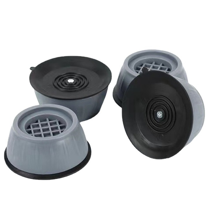 Set 4 suporturi anti-vibratii pentru masina de spalat, Polipropilena, Gri
