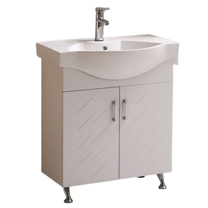 Долен шкаф за баня, Интер Керамик, ICP 7049, PVC, бял, с умивалник, 71x47x85см