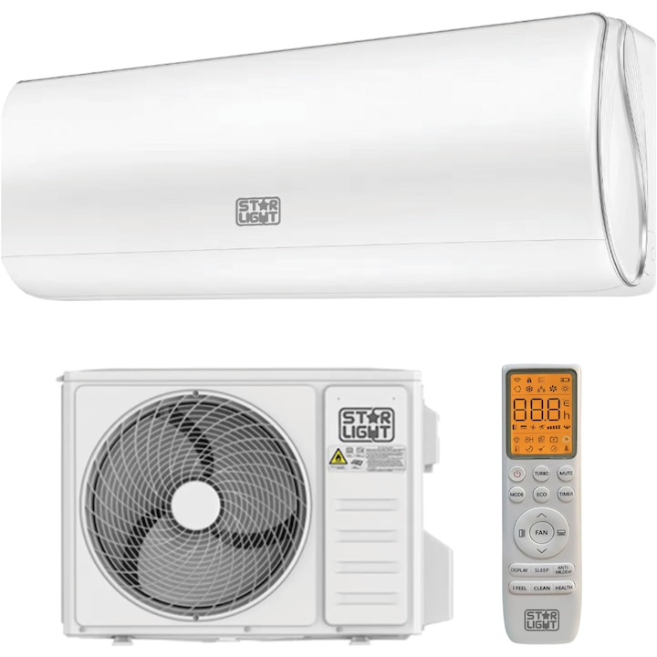 Климатик Star-Light 12000 BTU Wi-Fi, Клас A+++, 3D Air Flow, Gent-Wind Technology, 3D Inverter, Функция отопление, Дисплей, ACT-12TSWF, Бял