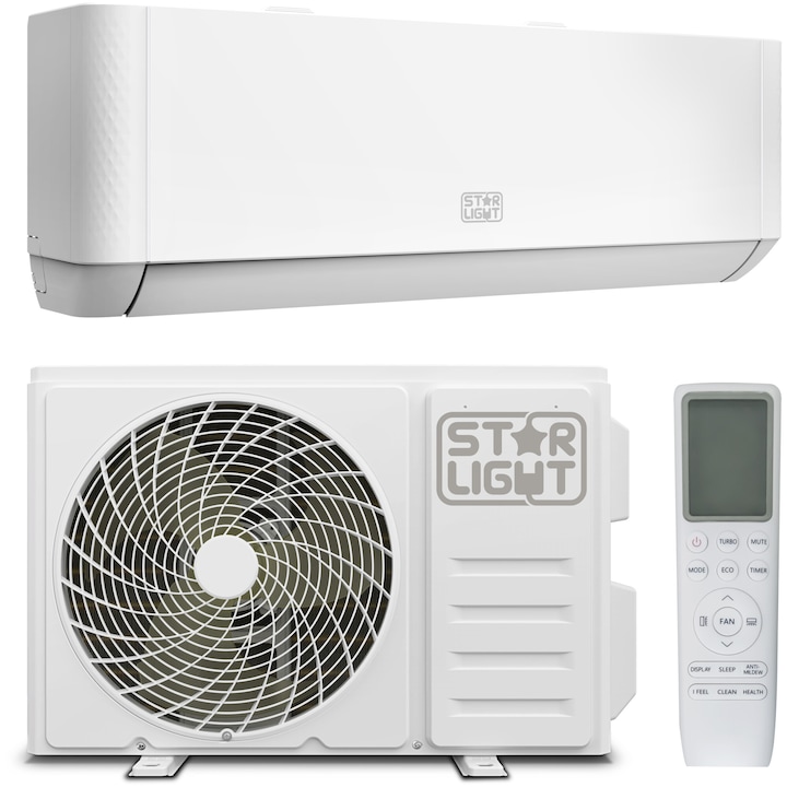 Aparat de aer conditionat Star-Light ACT-09TSWF, 9000 BTU Wi-Fi, Clasa A+++, 3D Air Flow, Gent-Wind Technology, 3D Inverter, Functie incalzire, Display, ACT-09TSWF, Alb
