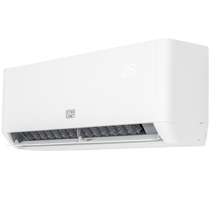 Aparat de aer conditionat Star-Light 9000 BTU Wi-Fi, Clasa A+++/A++, Gent-Wind Technology, 3D Air Flow, 3D Inverter, Dezumidificare inteligenta, Follow me, Functie incalzire, Display, ACT-09TSWF, Alb