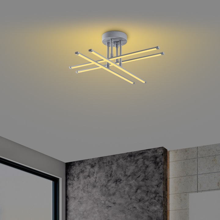 Exhaust-13663 Enteriőr dizájn Csillár Nardo szürke 61x61x22 cm