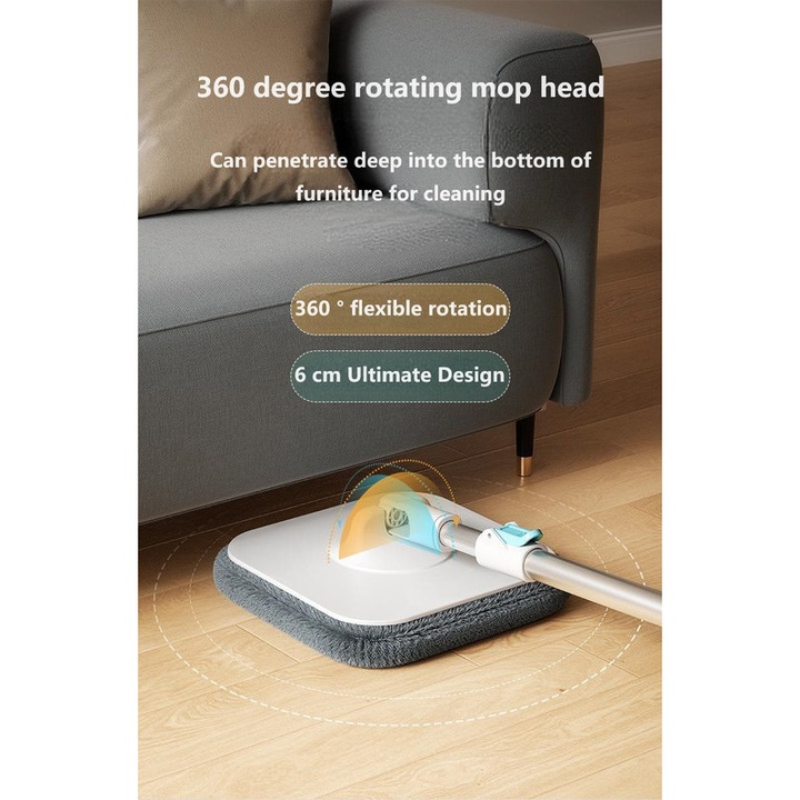 Mop rotativ, ABS/Inox, Alb