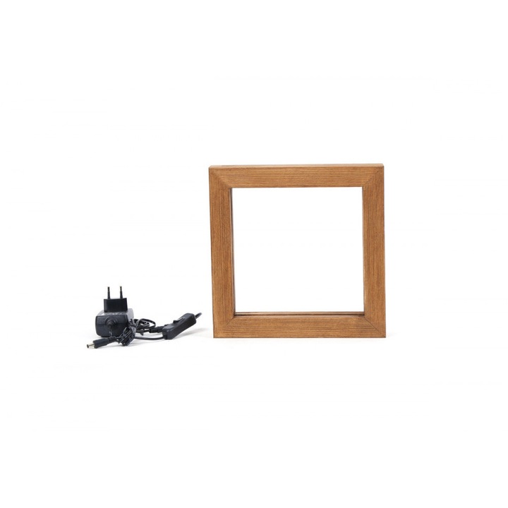 Lampa de masa, butorpiac, Lemn, Maro 25x25x5 cm