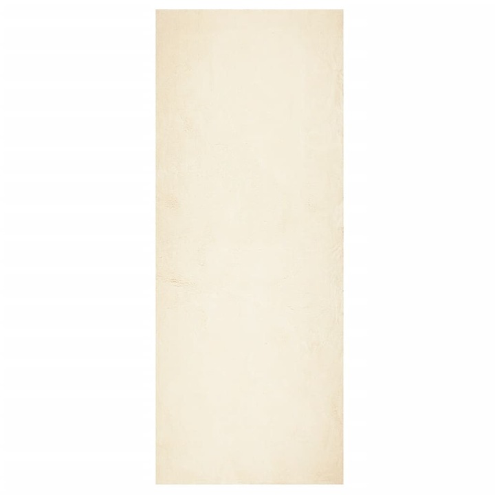 Килим HUARTE с къс косъм vidaXL, Мек и миещ се, Кремав, 80x200 см, 2.7 Kg, 100% полиестер