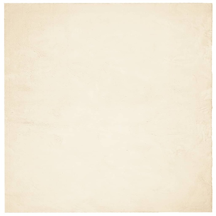 Килим HUARTE vidaXL, с къс косъм, Мек и миещ се, Кремав, 120x120 см, 2.55 Kg