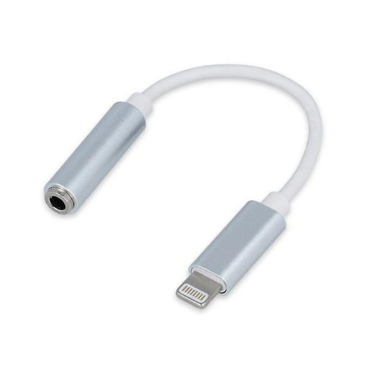 Adaptor audio auxiliar pentru telefon, conector compatibil Apple la Jack 3.5mm mama, Alb-Argintiu