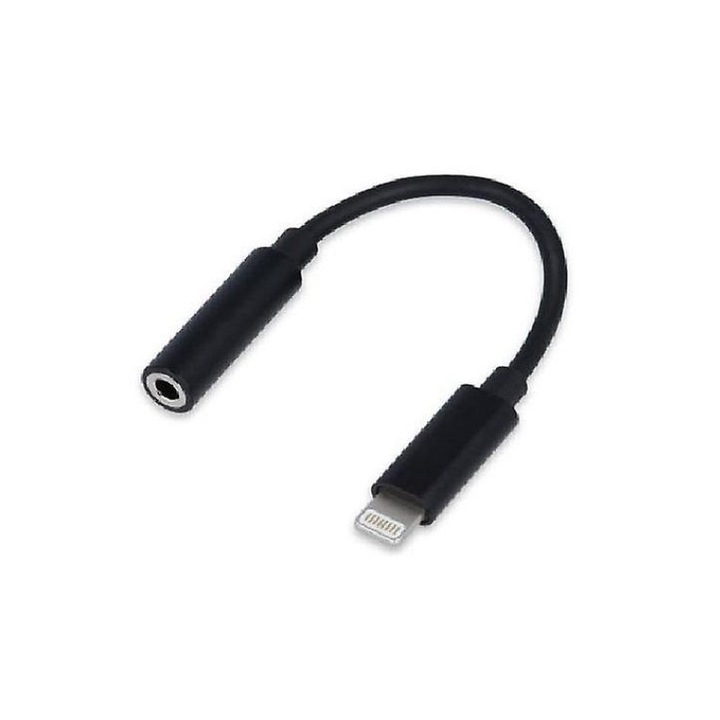Adaptor audio auxiliar pentru telefon, conector compatibil Apple la Jack 3.5mm mama, Negru