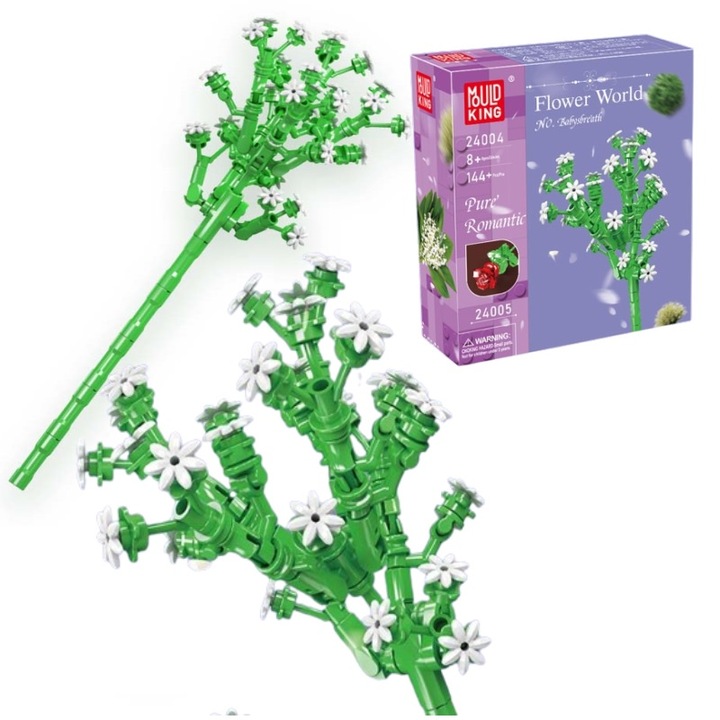 Set 144 Blocuri de constructie Buchet flori, Mould King, 8 ani+, Multicolor