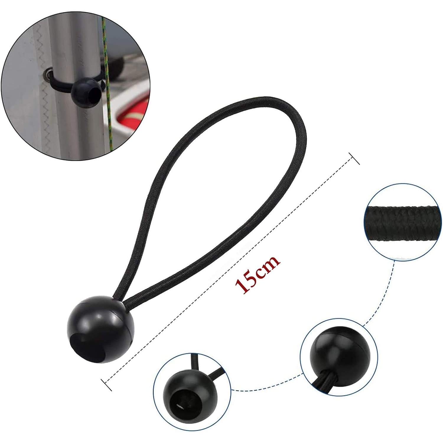 Set 30 cleme de fixare prelata, Plastic, Negru - eMAG.ro