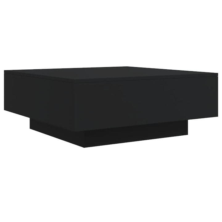 Холна маса Zakito Europe, с LED осветление, дърво, черна, 80x80x31см