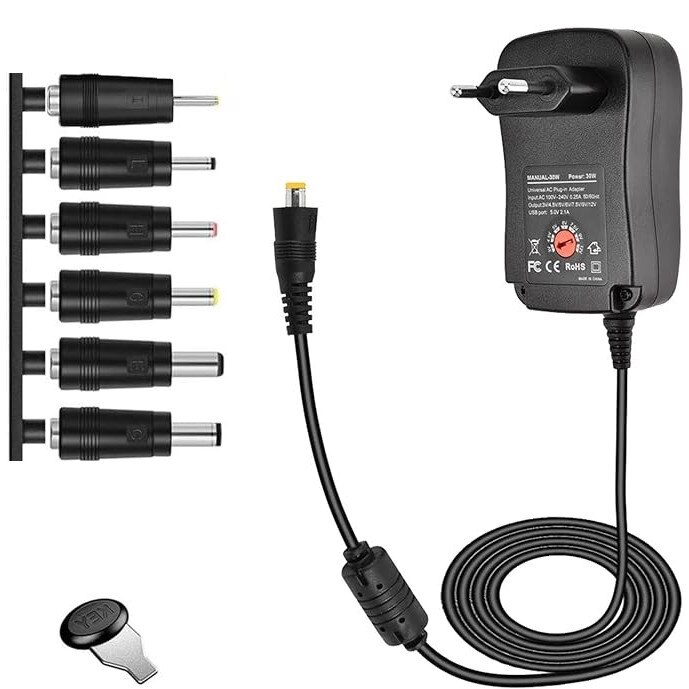 thumbnail image 2 of 12W AC 100V-240V Adapter DC 3V 4.5V 5V 6V 7.5V 9V 12V 1A Adjustable 2 of 14