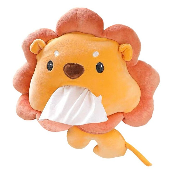 Текстилен салфетник, забавни животни от G-Tech, текстилен материал, приставка за облегалка за глава, модел на лъв, многоцветен