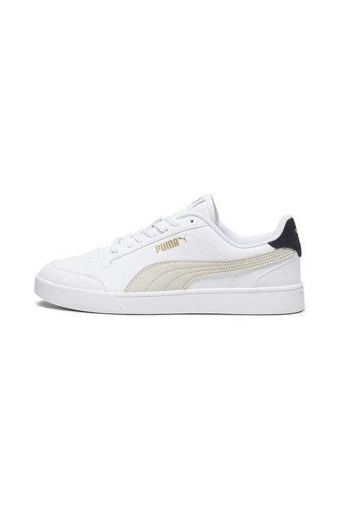 Puma, Pantofi sport de piele ecologica Shuffle, Alb/Crem