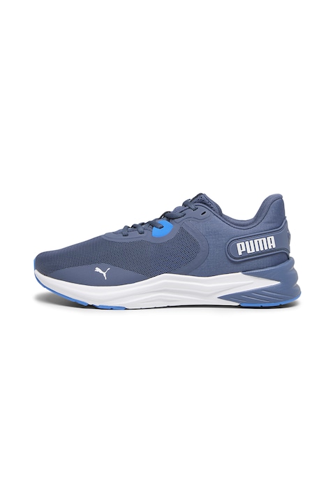 Puma, Фитнес обувки Disperse XT 3 с лого, Бял/Прашно синьо