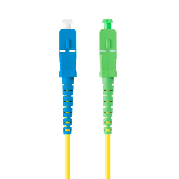 Cablu pentru retea, comectori SC/APC-SC/APC, simplex, 3.0mm, 5m lungime, Galben