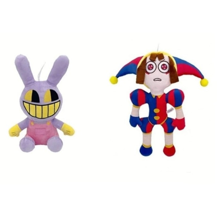 Set 2 Jucarii de plus, Circus Clown Toy Anime, albastru/rosu, 30 cm