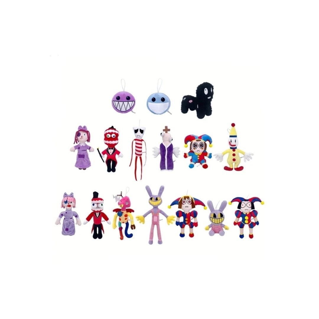 Set 16 Jucarii de plus, Circus Clown Toy Anime, rosu, 30 cm - eMAG.ro