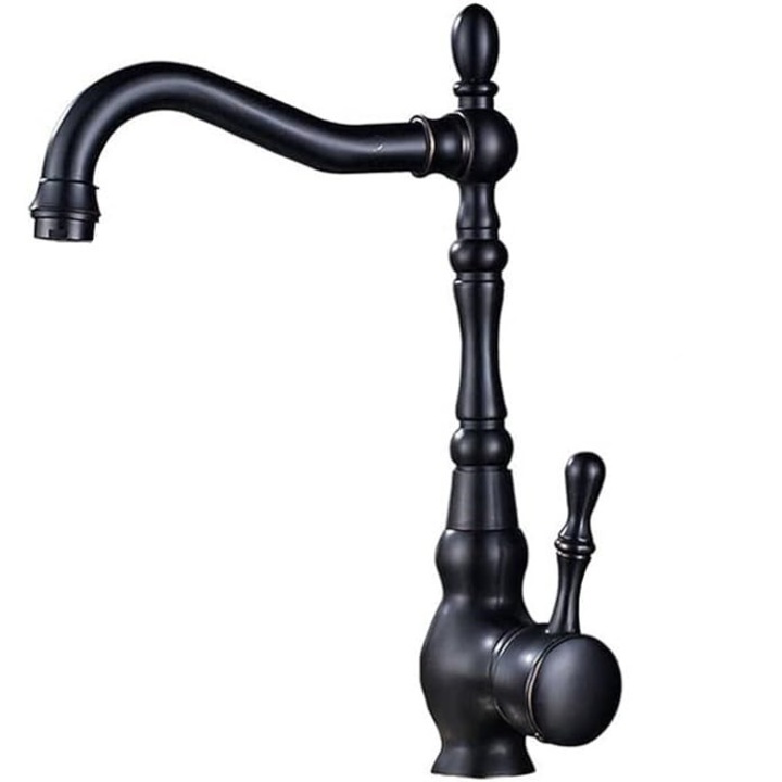 Смесител за баня или кухня Цвят черен мат Старинен модел Височина 31см