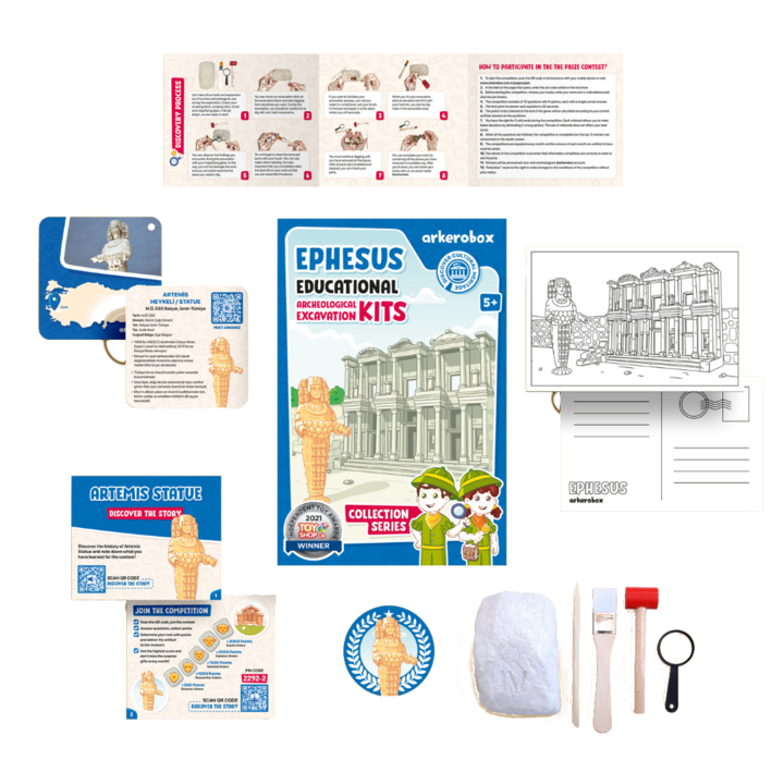 Arkerobox - Set arheologic educational si puzzle 3D, Efes - Biblioteca Celsus