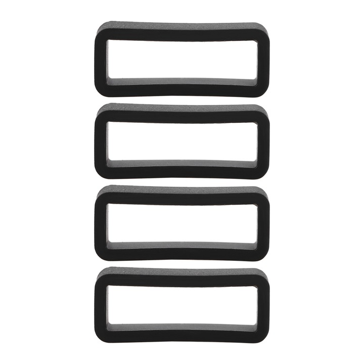 Curele de rezerva din silicon, Bizaical, set 4 bucati, negru, 18mm