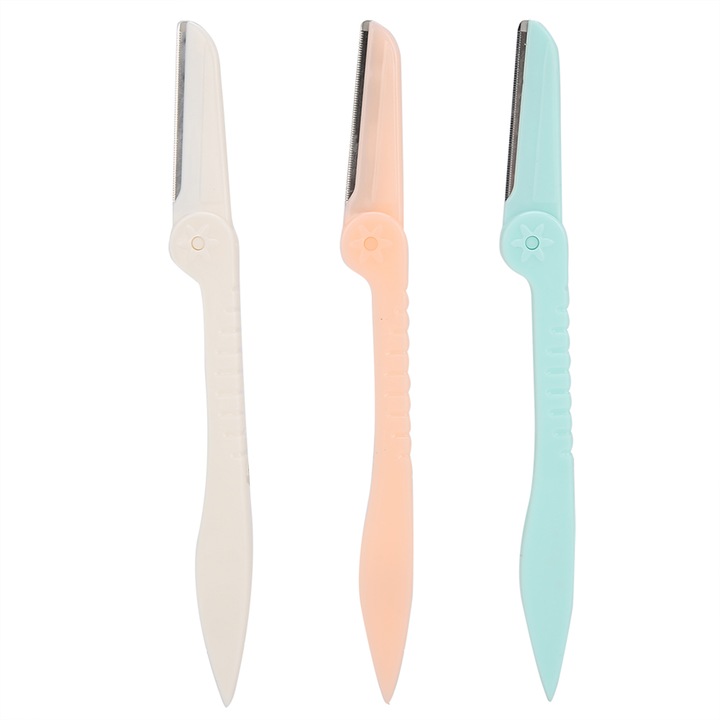 Set 3 trimmere faciale, Otel inoxidabil, Pliabile, Portabile, Multicolor