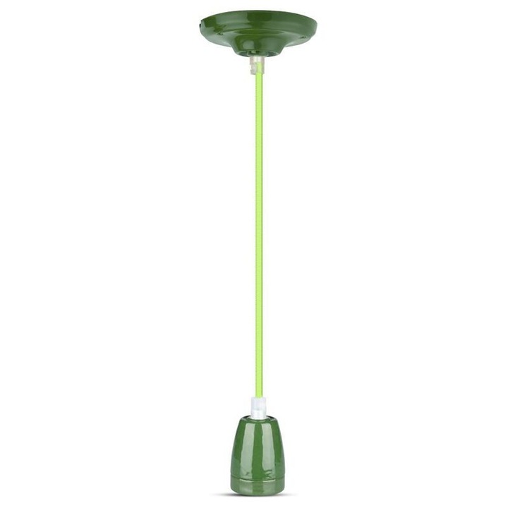 Pendul tavan, Portelan, fara bec, E27, 47 x 64 x 680 mm, Verde