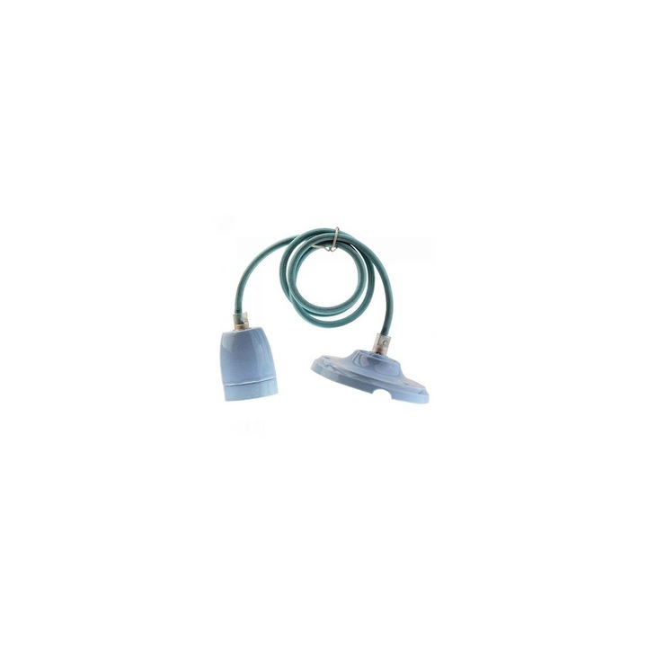 Pendul de tavan, Portelan, fara bec, E27, 47 x 64 x 680 mm, Albastru