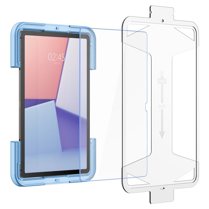 Folie de de protectie GERICOM pentru Samsung Galaxy Tab S9, diagonala display 11", kit montare, duritate 9H, sticla securizata, rezistenta la socuri si zgarieturi, Transparent