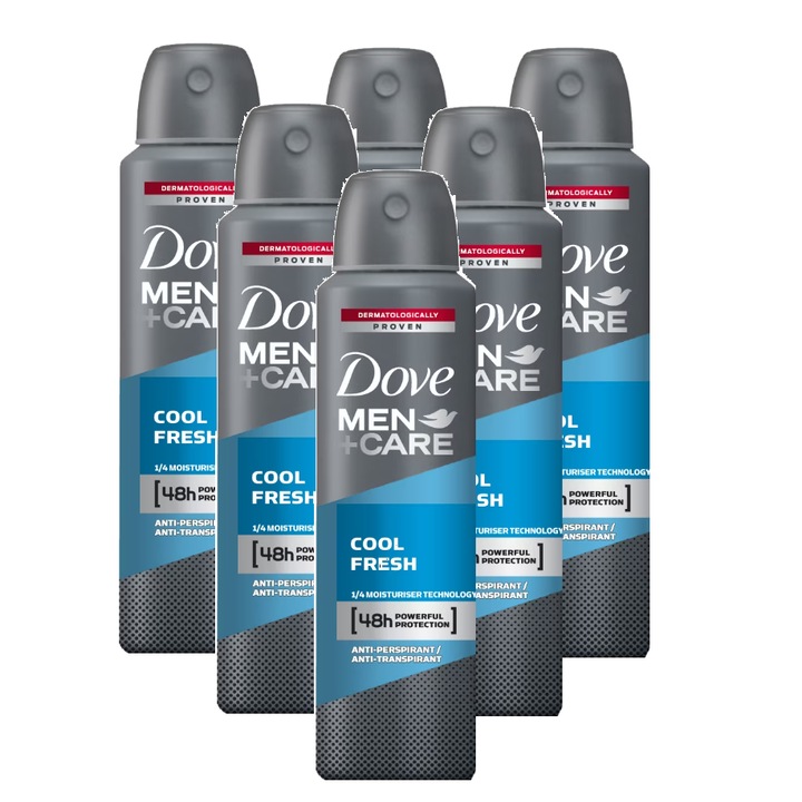 Set 6 x Deodorant Dove Men+ Care Cool Fresh, 48h protectie, 250 ml