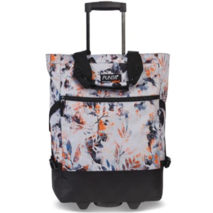 Punta gurulós táska mintás - fehér, virágos