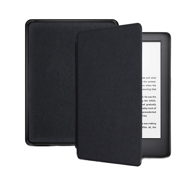Калъф за Kindle Paperwhite 2021 6,8 инча, NUODWELL, устойчив на вода и абразия, тънък ултралек, автоматично събуждане/заспиване, първокласна защита от PU кожа, черен