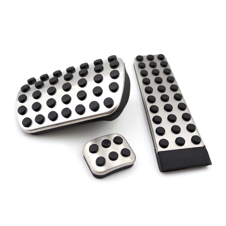 Dísz pedál készlet, automata pedálok, Mercedes-Benz W203, W211, W221, C219, Inox/fekete
