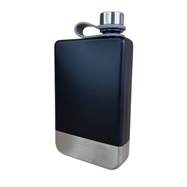 Plosca inox de buzunar, 260 ml, negru