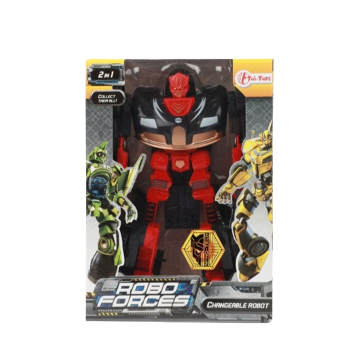Roboforces Car Robots figura - 14 cm, piros