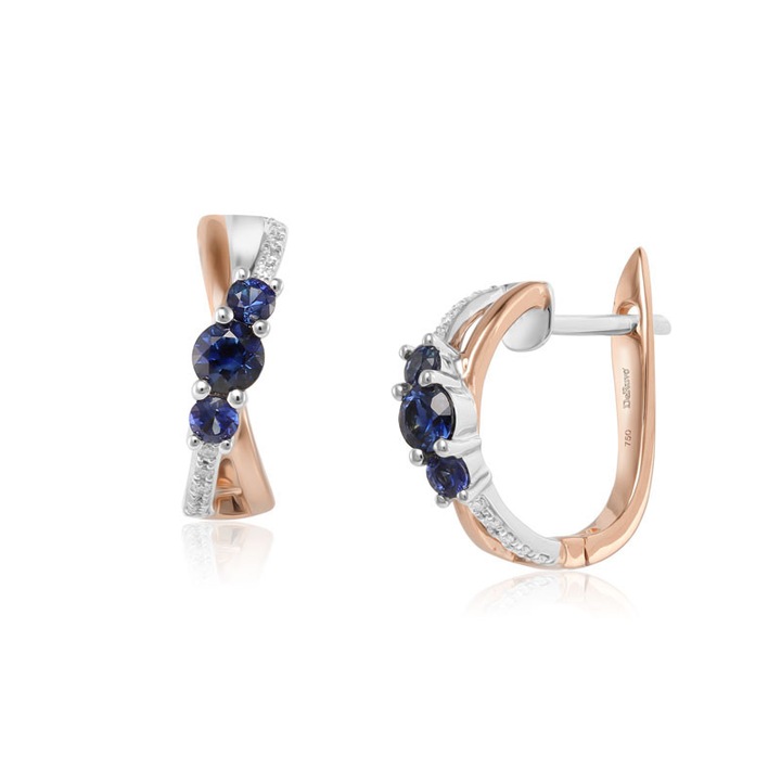 Cercei Aur 18k Diamante, Safire DERUVO, E3366LS-WR