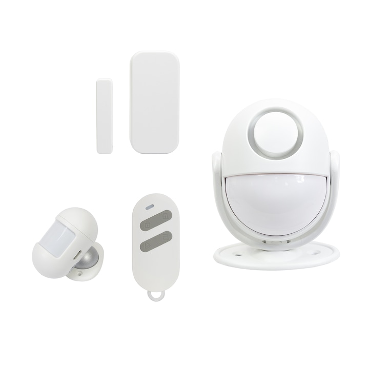 Sistem de alarma wireless PNI SafeHouse HS735, infrarosu, conectare fara fir, antiefractie, alb