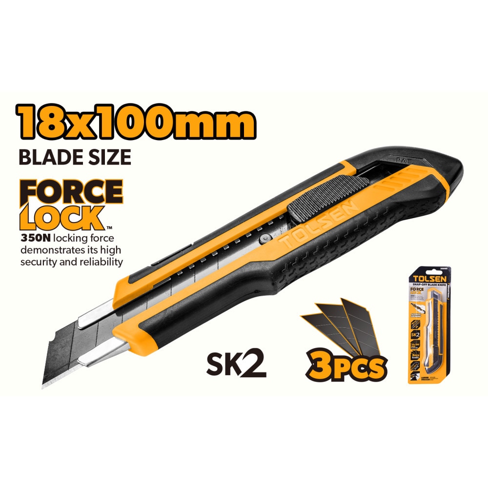 Фреза 18x100 mm Force Lock, Sk2 с 3 резервни ножа, Industrial, Tolsen ...