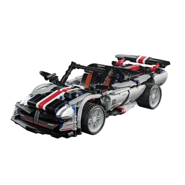 Set 500 piese de constructie, Masina Sport JM800, Gri