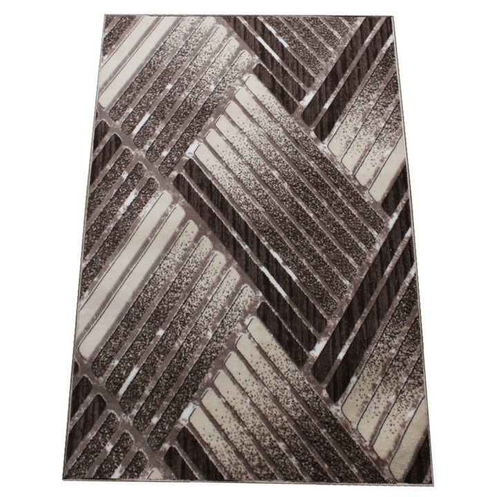 Csúszásgátló szőnyeg Dark Coffee, barna, bézs, poliészter, 80 x 150 cm