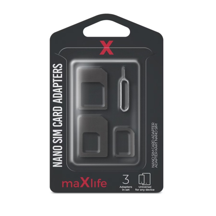 Adaptor Nano SIM All-in-One 3 in 1 pentru Micro SIM si SIM Standard, cu ...