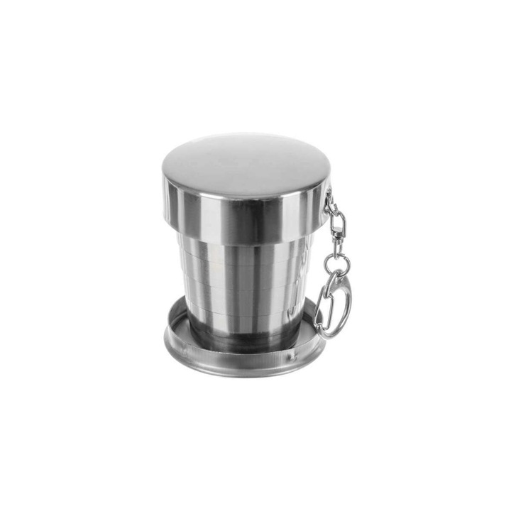 2in1 összecsukható, mini pohár és kulcstartó – max 80 ml