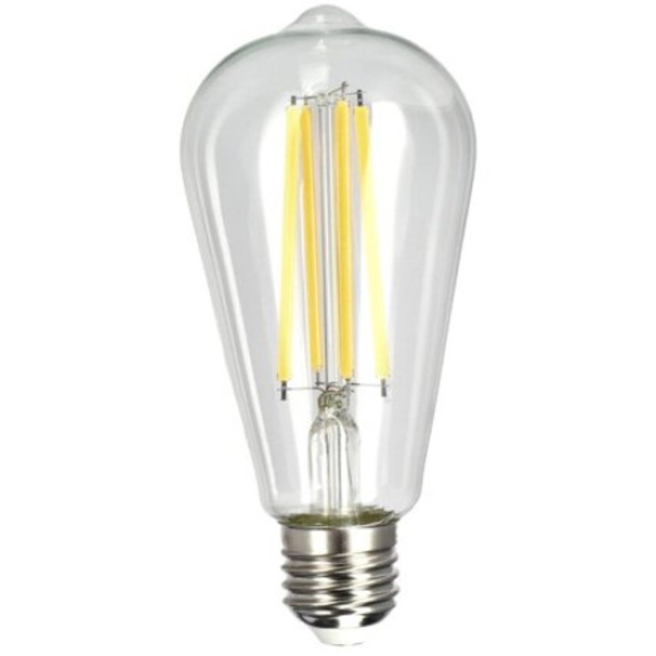 Крушка с Led с декоративна жичка 11W, E27, 3000K, 1521lm, 230V, прозрачна ST64, EDO777626