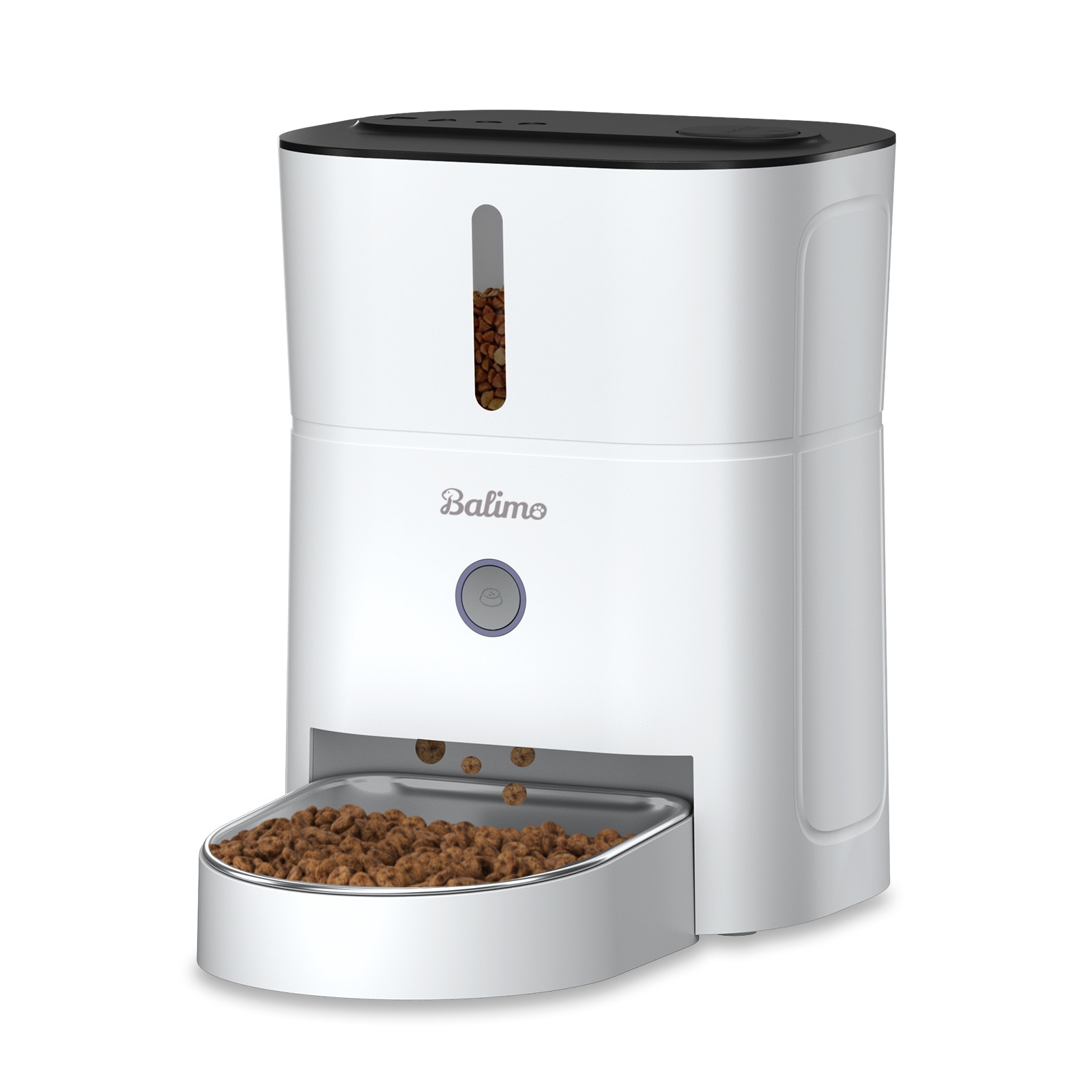 Автоматичен диспенсър за кучета/котки, Balimo, Неръждаема стомана, Бял ...
