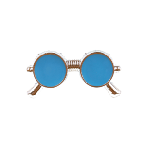 Set 4 insigne, Cada vintage albastru cu frunze verzi, NO4689