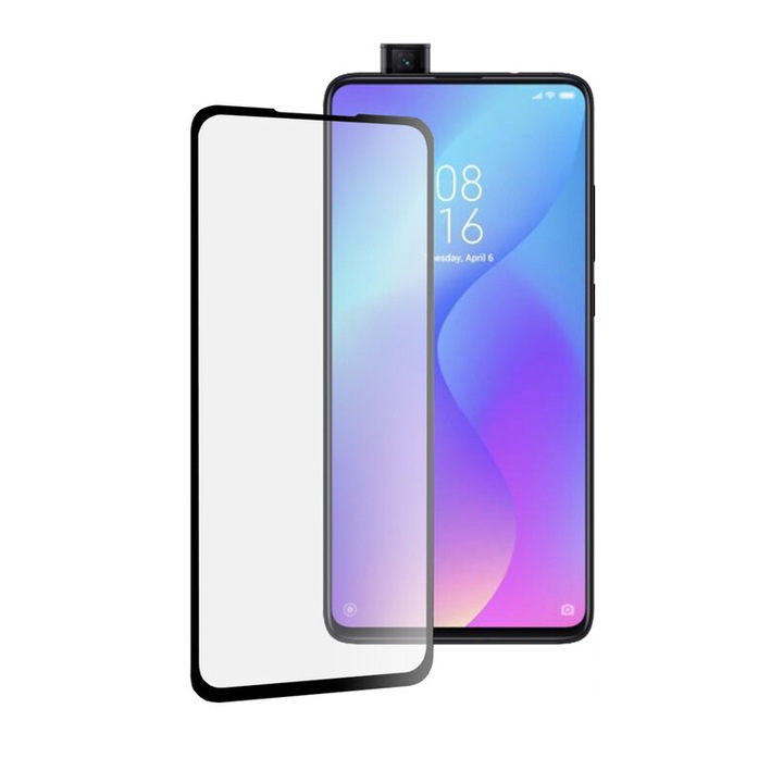 Xiaomi Mi 9T / Mi 9T Pro / Redmi K20 / Redmi K20 Pro készülékekkel kompatibilis védőfólia, Full Glue Glass, 111D, biztonsági üveg, fekete-átlátszó