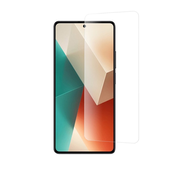 Xiaomi Redmi Note 13-mal kompatibilis védőfólia, Clear Vision, 9H, rögzített üveg, átlátszó